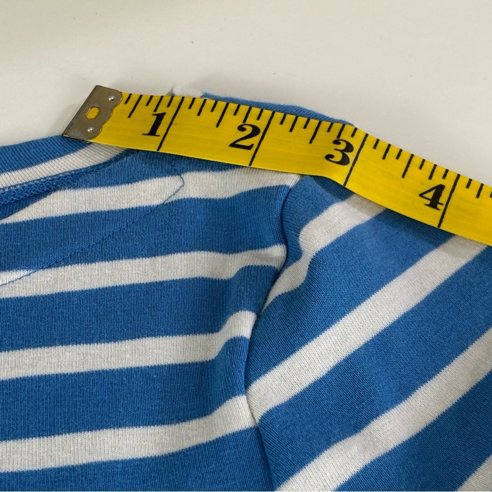 Lauren Ralph Lauren blue and white Striped Stretch Cotton Boatneck Top M - Picture 12 of 15